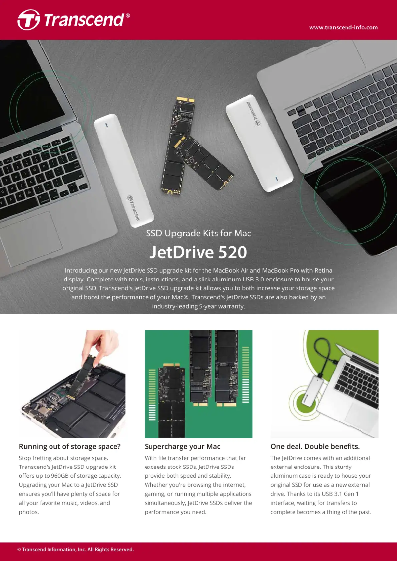 Página nº 1 - Ficha técnica Transcend JetDrive 520