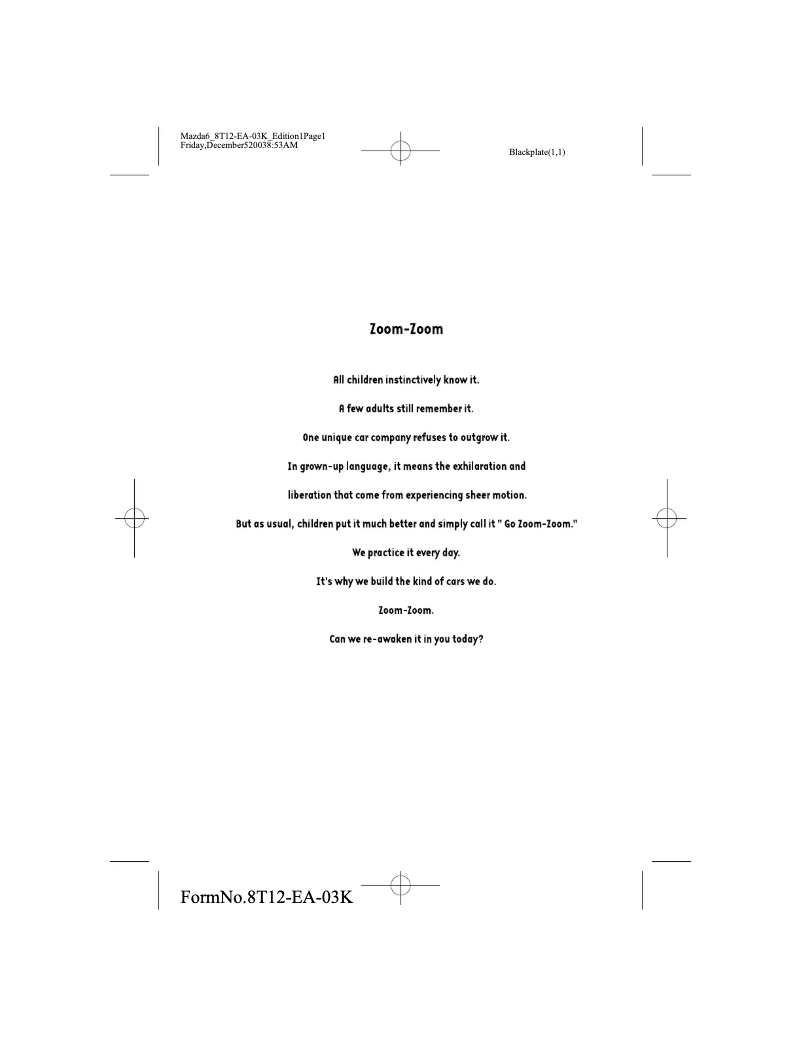 Imagen de la primera página del manual del dispositivo 6 Sports Sedan (2004)
