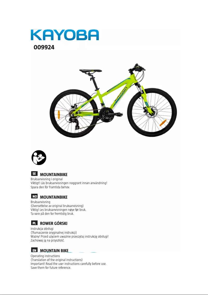 Página 1 del manual Manual de usuario Kayoba 009-924