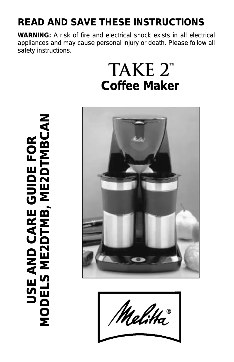 Página 1 del manual Manual de usuario Melitta Take 2 ME2DTMB