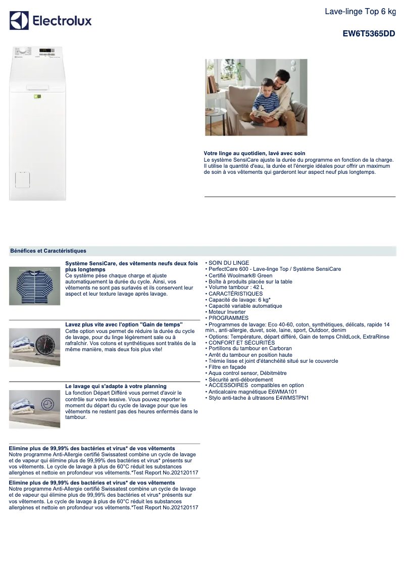 Imagen de la primera página del manual del dispositivo EW6T5365DD