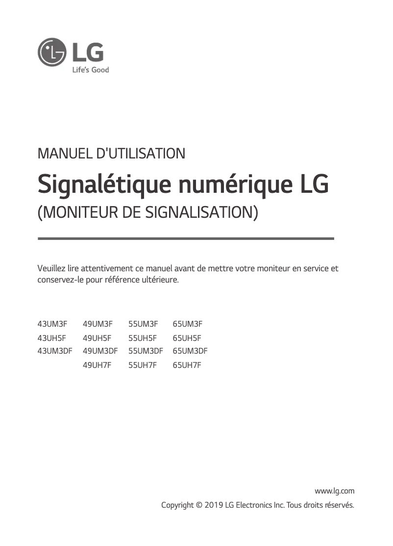 Página nº 1 - Manual de usuario LG 65UH5F
