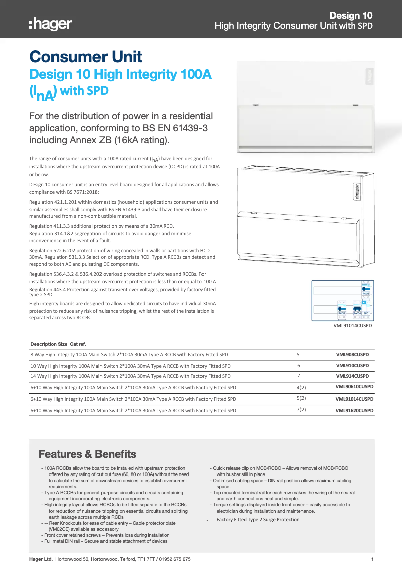 Imagen de la primera página del manual del dispositivo VML91620CUSPD