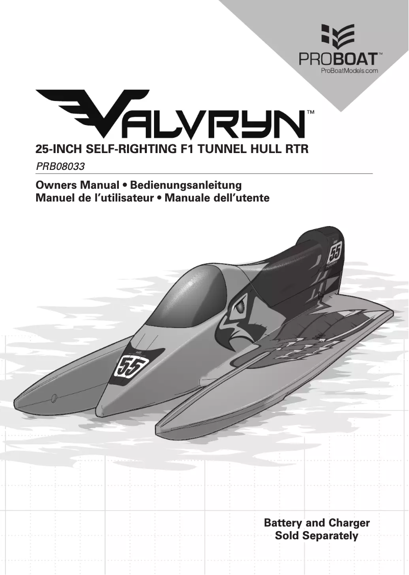 Página nº 1 - Manual de usuario Pro Boat Valvryn