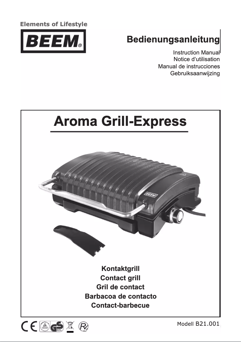 Imagen de la primera página del manual del dispositivo Aroma Grill-Express