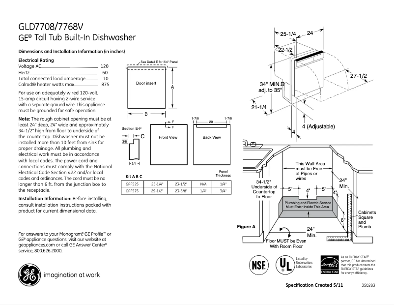 Imagen de la primera página del manual del dispositivo GLD7768VSS