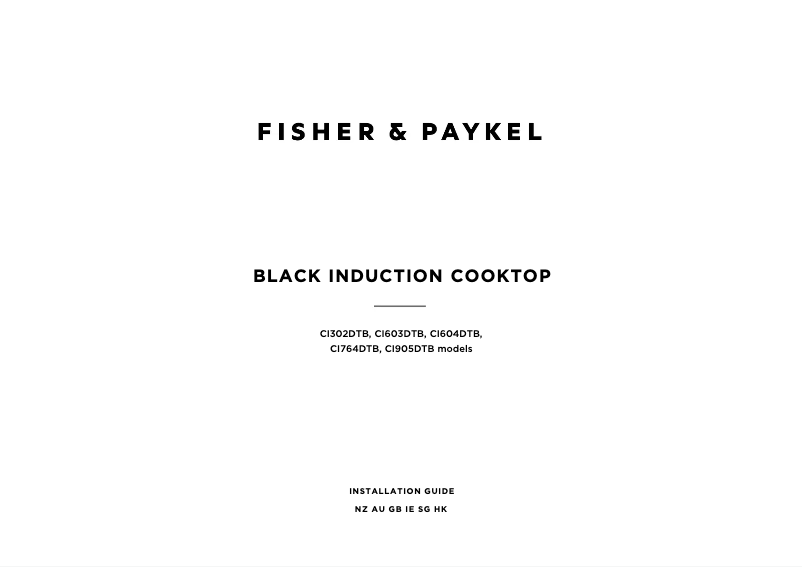 Página 1 del manual Guía de instalación Fisher & Paykel CI604DTB4