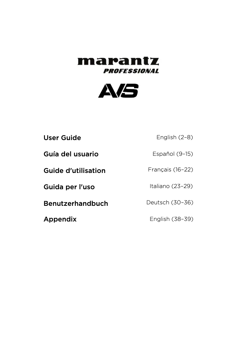 Página 1 del manual Manual de usuario Marantz AVS