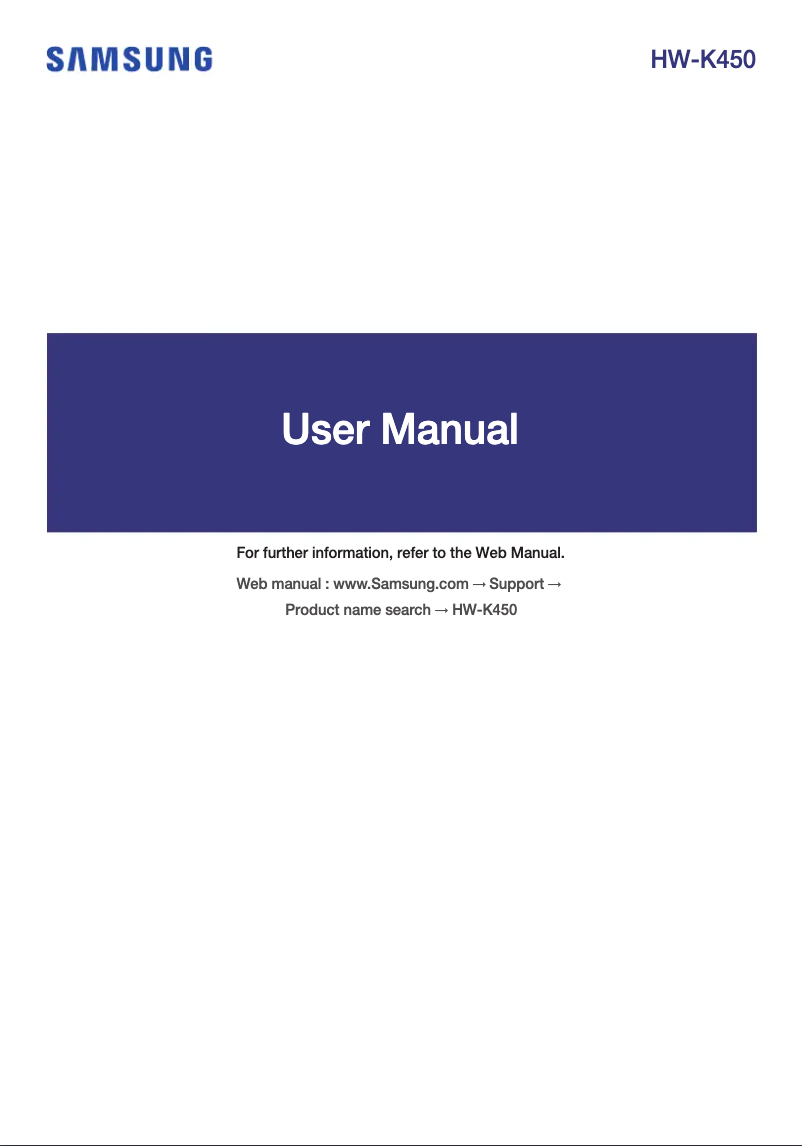 Página 1 del manual Guía de inicio rápido Samsung HW-K450