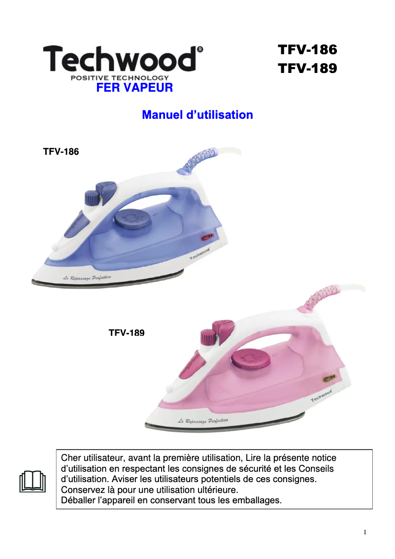 Imagen de la primera página del manual del dispositivo TFV-189