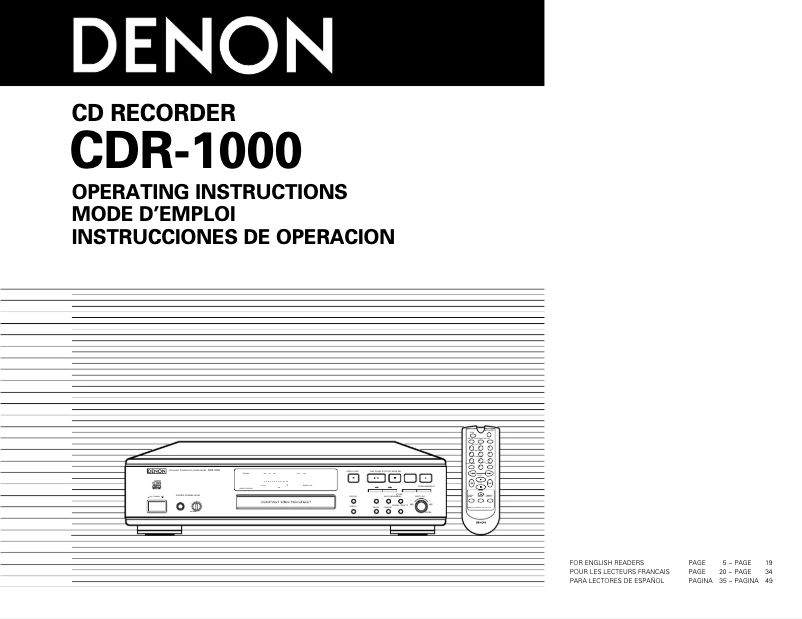 Imagen de la primera página del manual del dispositivo CDR-1000