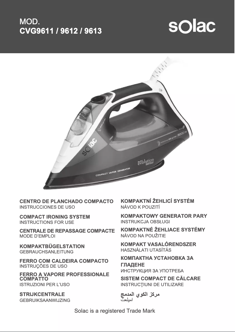 Página 1 del manual Manual de usuario Solac Auto Evolution Sensor CVG9611