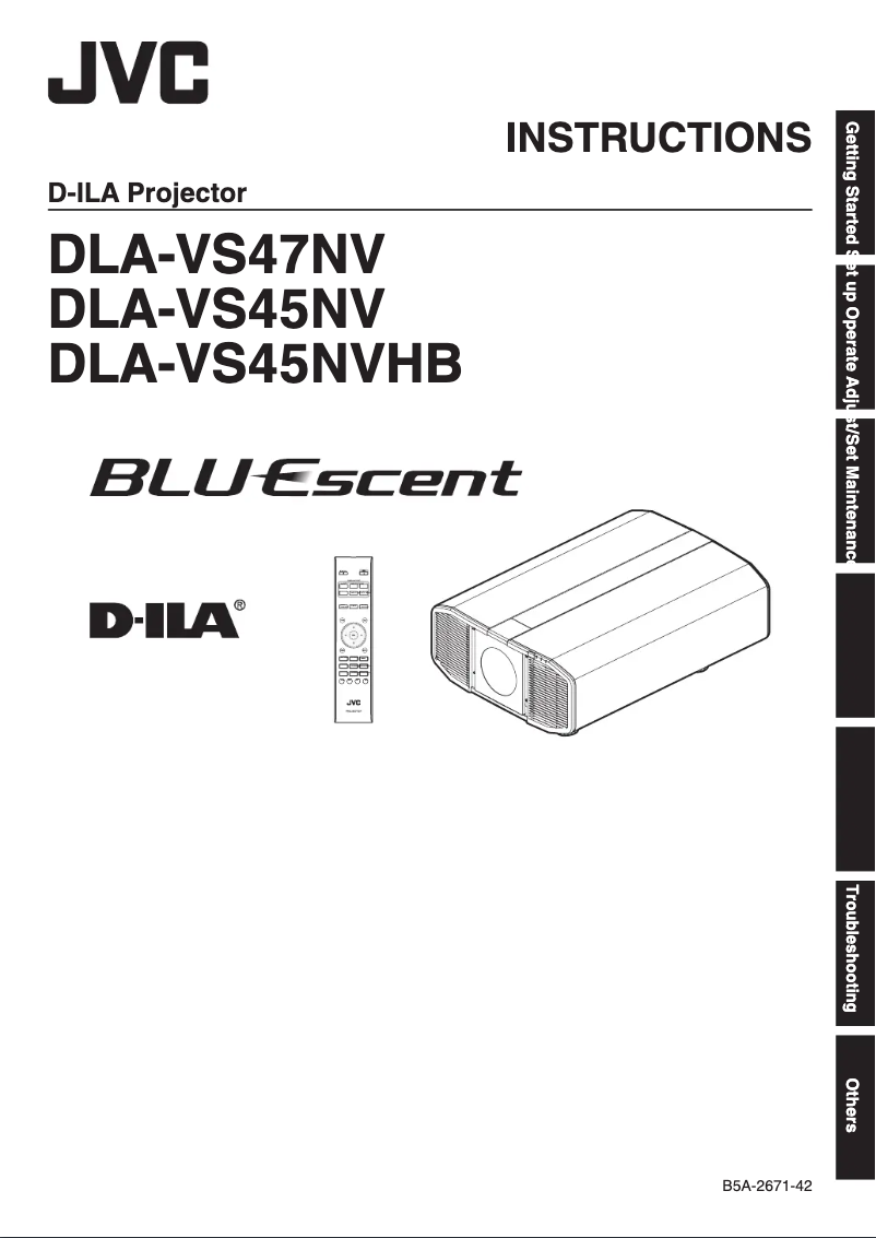 Imagen de la primera página del manual del dispositivo DLA-VS45NV