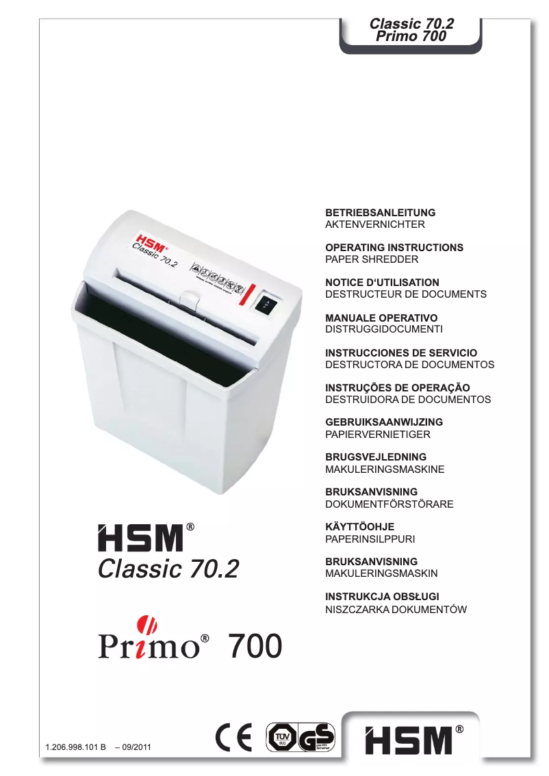 Imagen de la primera página del manual del dispositivo Classic 70.2