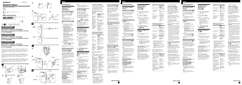 Página nº 1 - Manual de usuario Sony Walkman WM-EX672