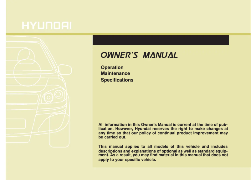 Página 1 del manual Manual de usuario Hyundai Azera (2016)