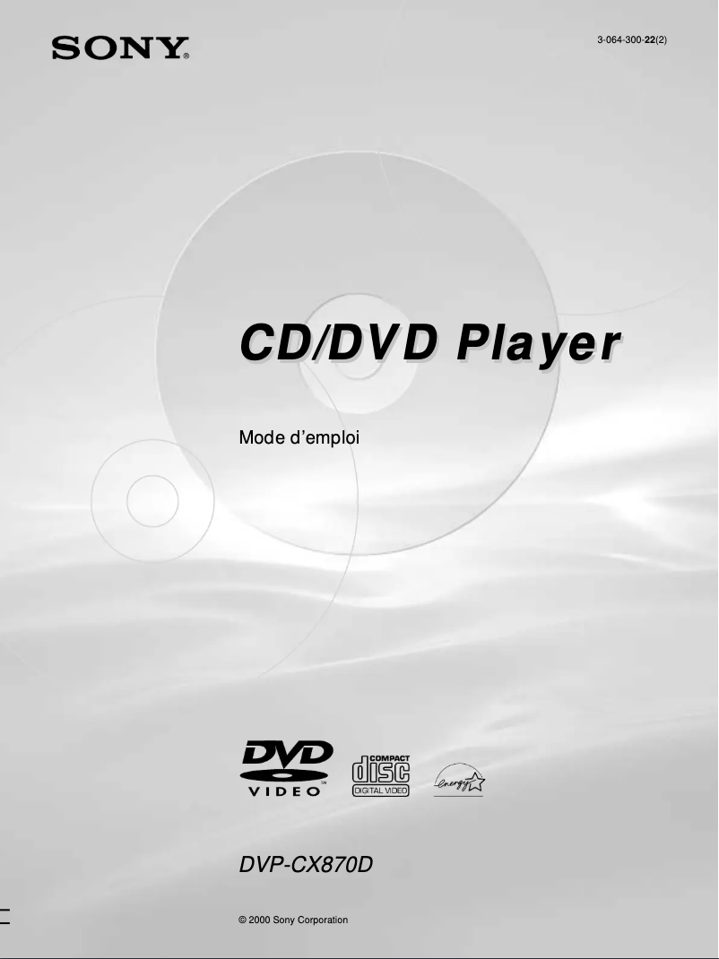 Página nº 1 - Manual de usuario Sony DVP-CX870D