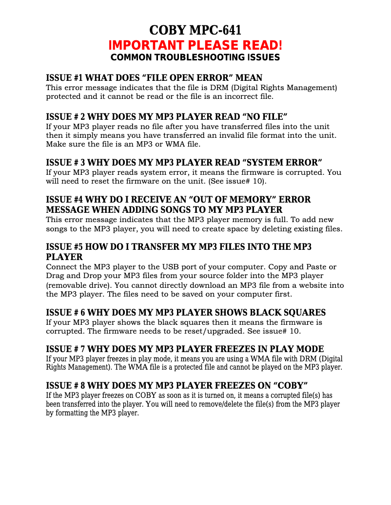 Imagen de la primera página del manual del dispositivo MPC-641