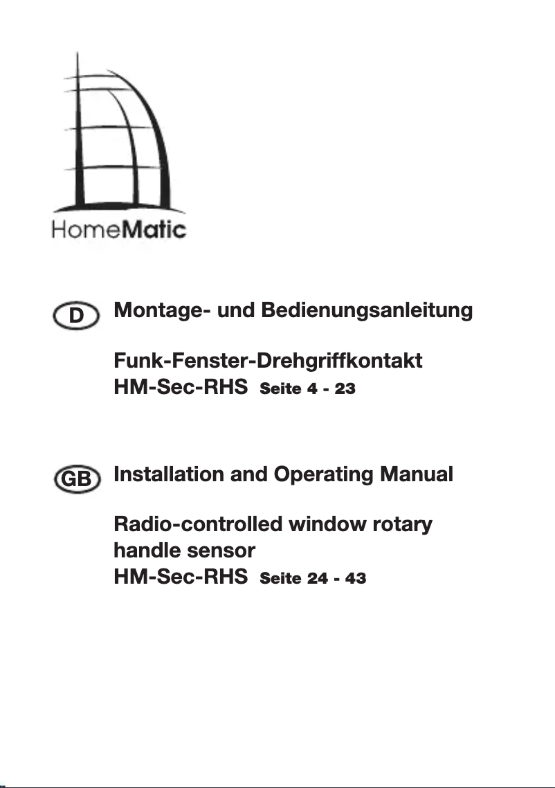 Página 1 del manual Manual de usuario Homematic IP HM-SEC-RHS