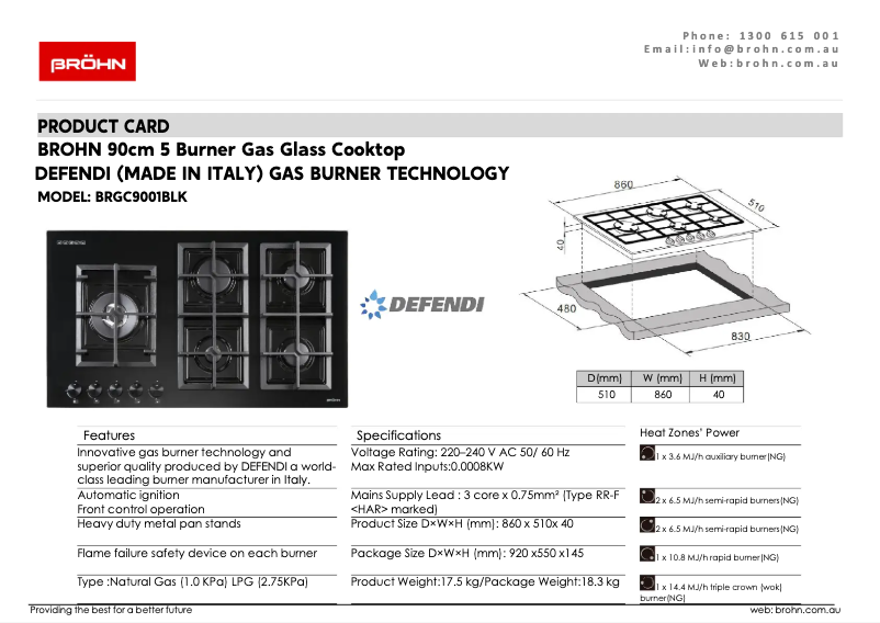 Imagen de la primera página del manual del dispositivo BRGC9001BLK