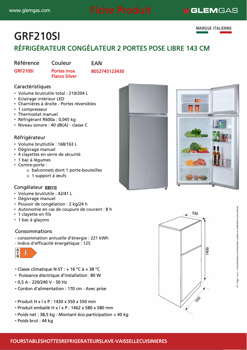 Imagen de la primera página del manual del dispositivo GRF210SI
