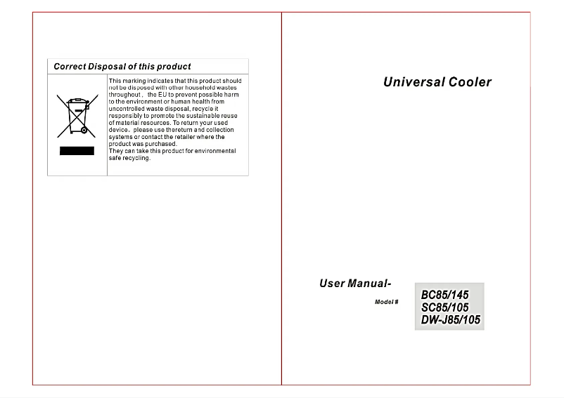 Imagen de la primera página del manual del dispositivo DW-J85