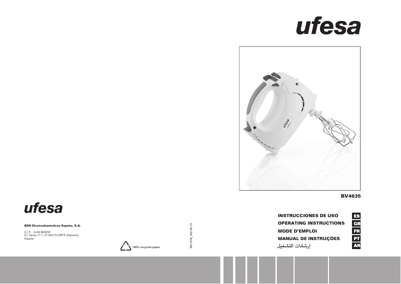 Imagen de la primera página del manual del dispositivo BV4635