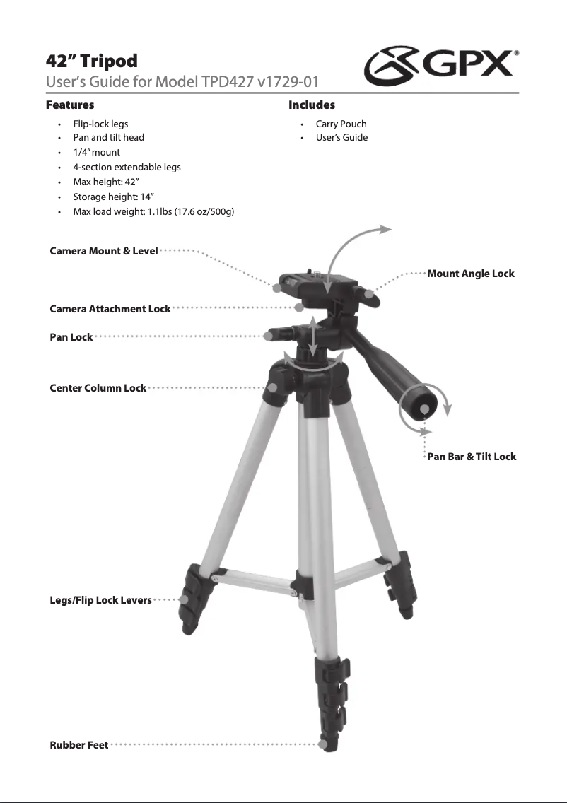 Página 1 del manual Manual de usuario GPX TPD427