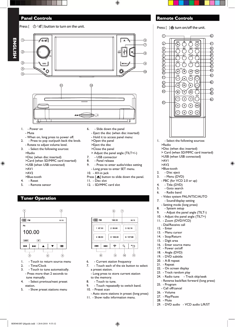 Página 1 del manual Manual de usuario Caliber RDD 401BT