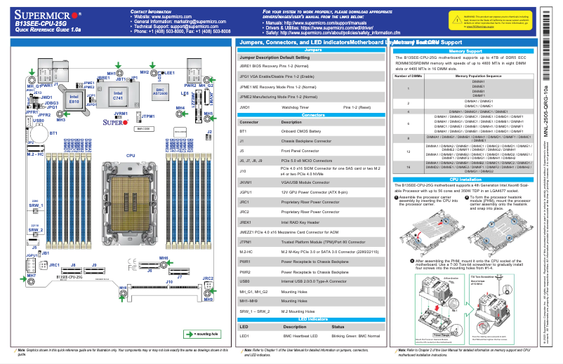 Página 1 del manual Guía de inicio rápido Supermicro B13SEE-CPU-25G