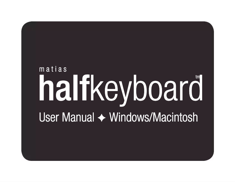 Página 1 del manual Manual de usuario Matias HalfKeyboard