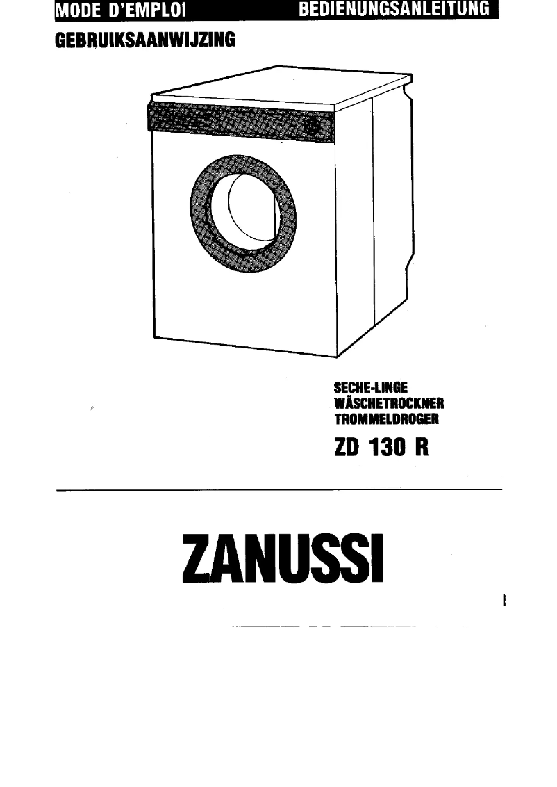 Página nº 1 - Manual de usuario Zanussi-Electrolux ZD 130 R