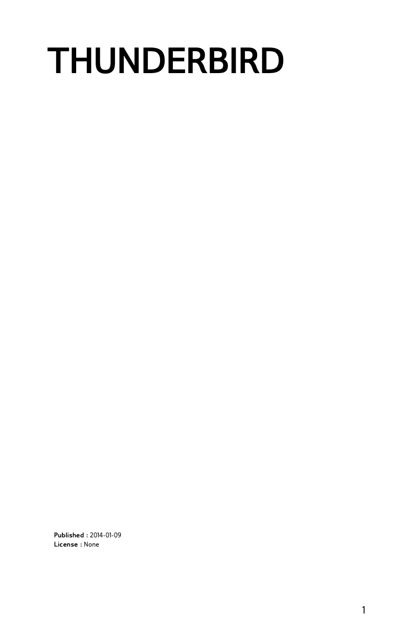 Imagen de la primera página del manual del dispositivo Thunderbird