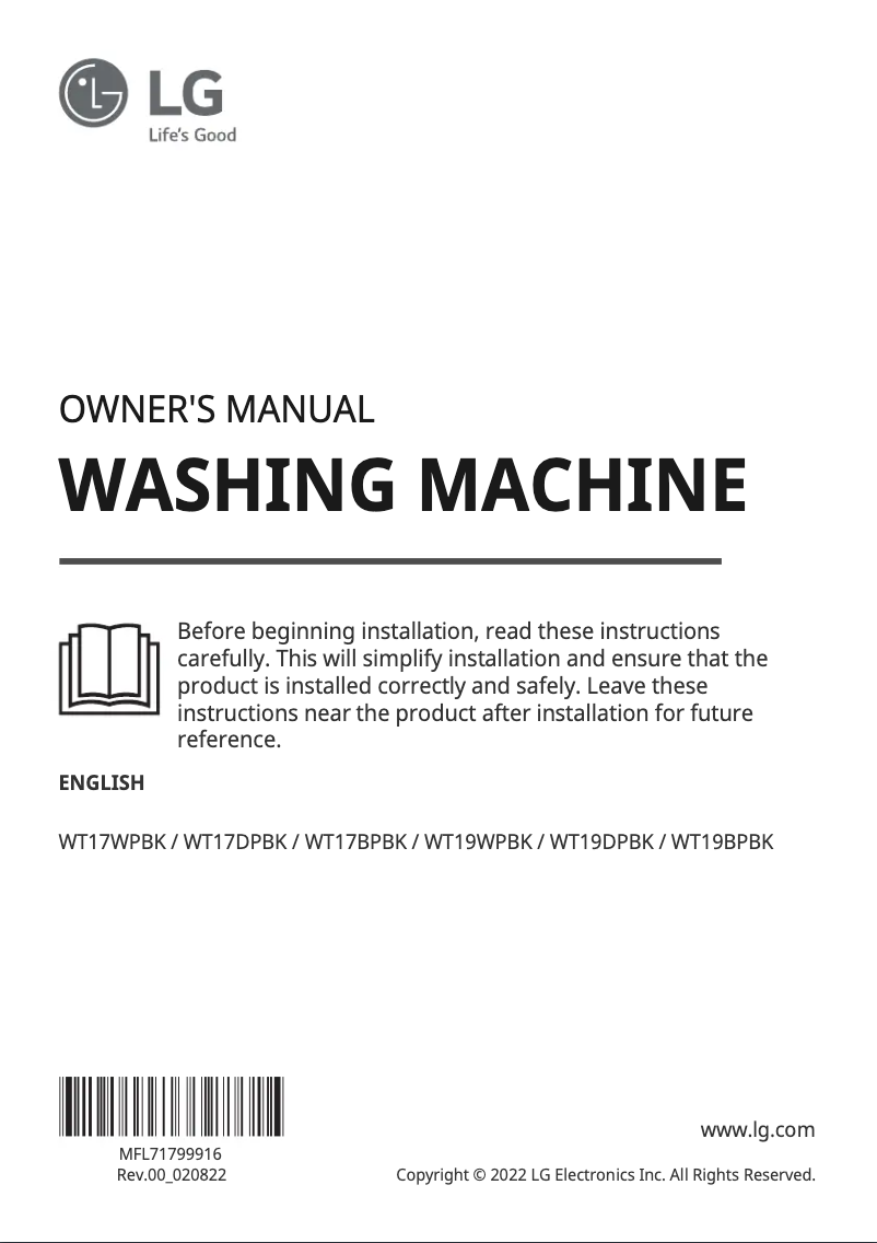 Página 1 del manual Manual de usuario LG WT17WPBK