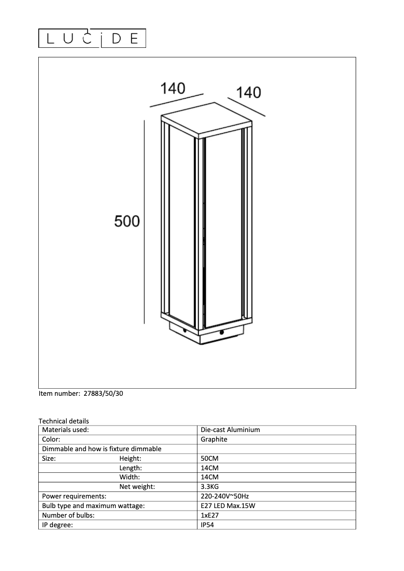 Página nº 1 - Manual de usuario Lucide Claire 27883/50/30