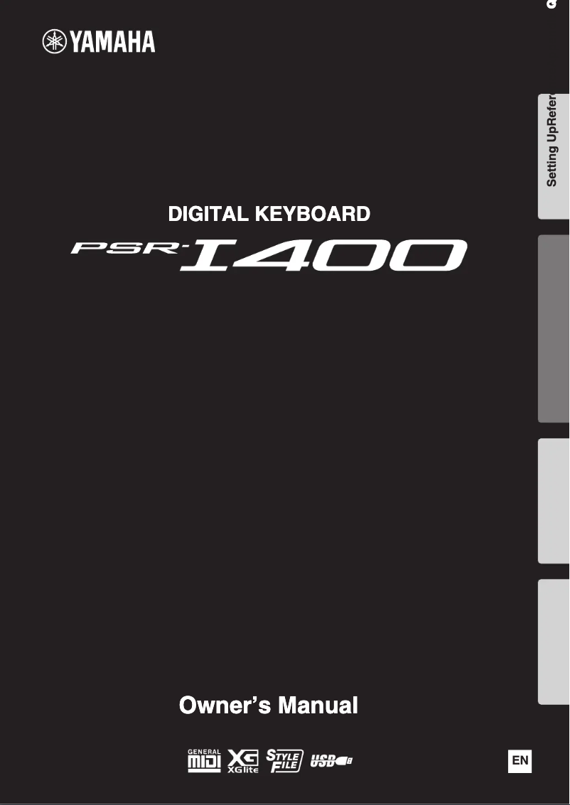 Imagen de la primera página del manual del dispositivo PSR-I400