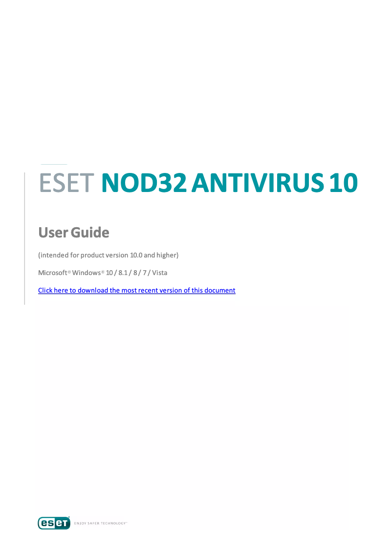 Página 1 del manual Manual de usuario ESET Antivirus for Home