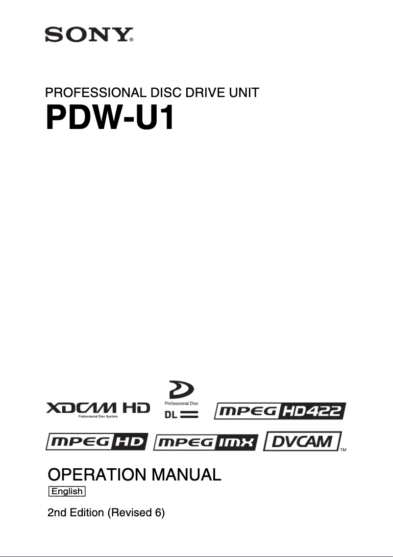 Imagen de la primera página del manual del dispositivo PDW-U1