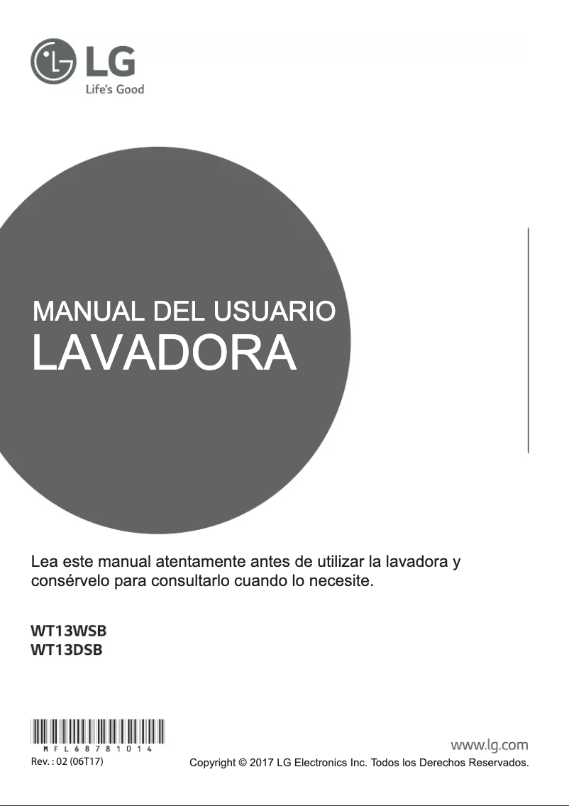 Página 1 del manual Manual de usuario LG WT13WSB