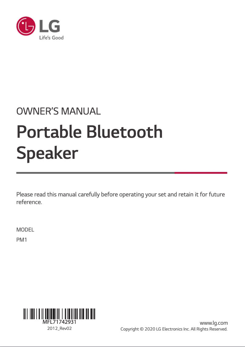 Imagen de la primera página del manual del dispositivo PM1