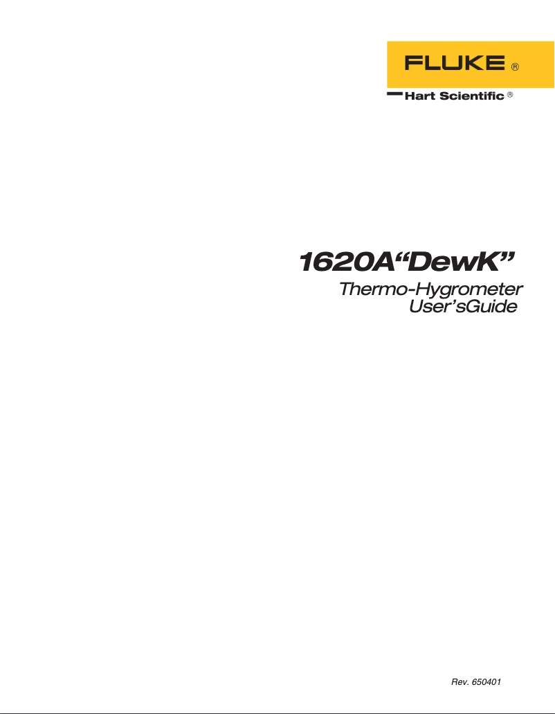Página 1 del manual Manual de usuario Fluke 1620A DewK