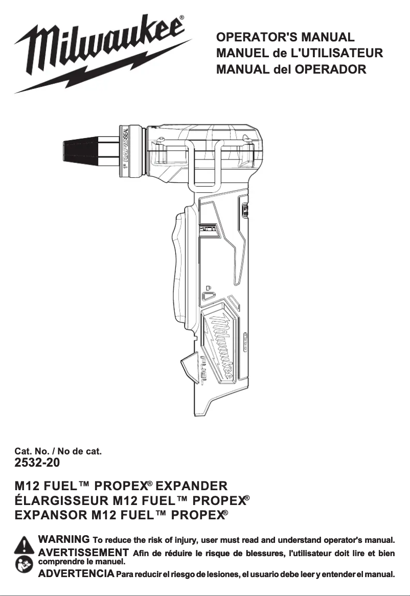 Imagen de la primera página del manual del dispositivo M12 Fuel Propex 2532-22
