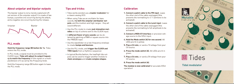 Imagen de la primera página del manual del dispositivo Tides