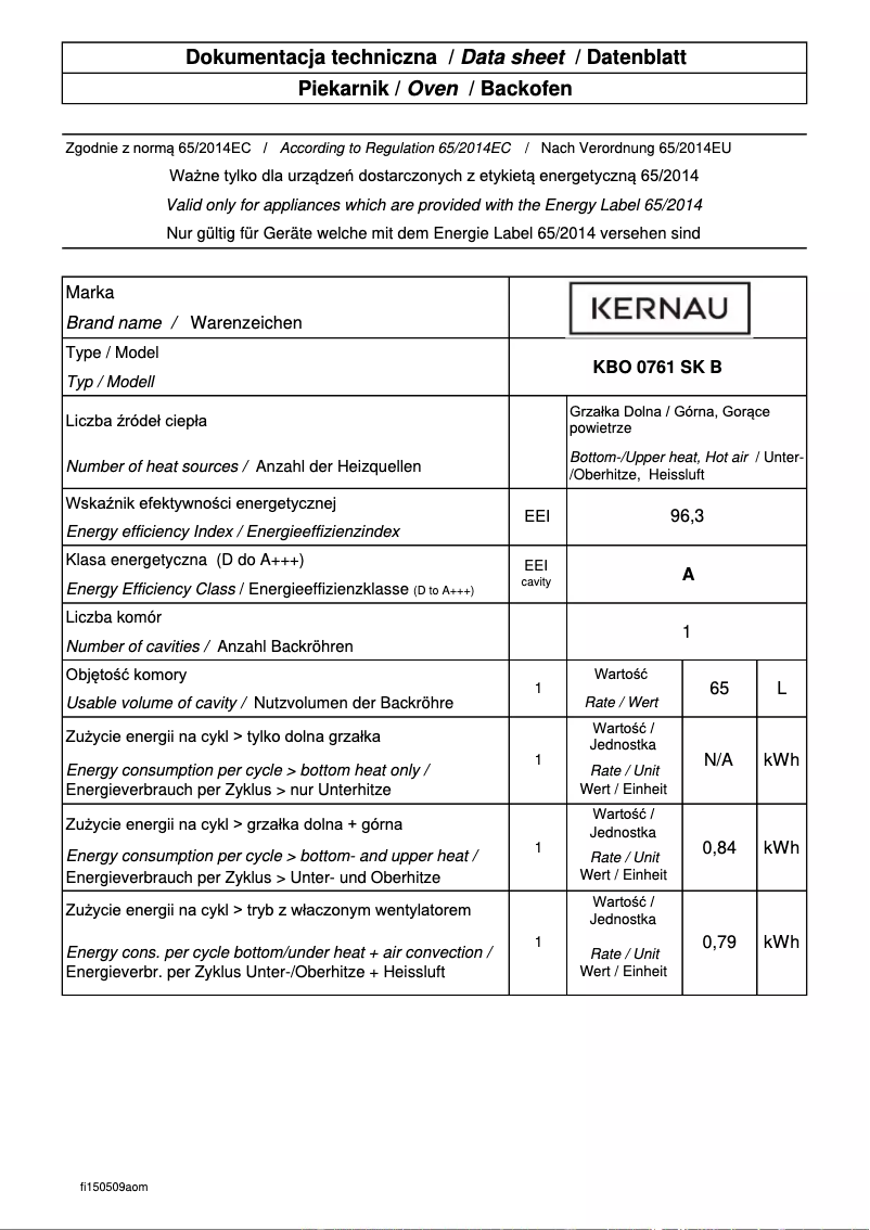 Imagen de la primera página del manual del dispositivo KBO 0761 SK B