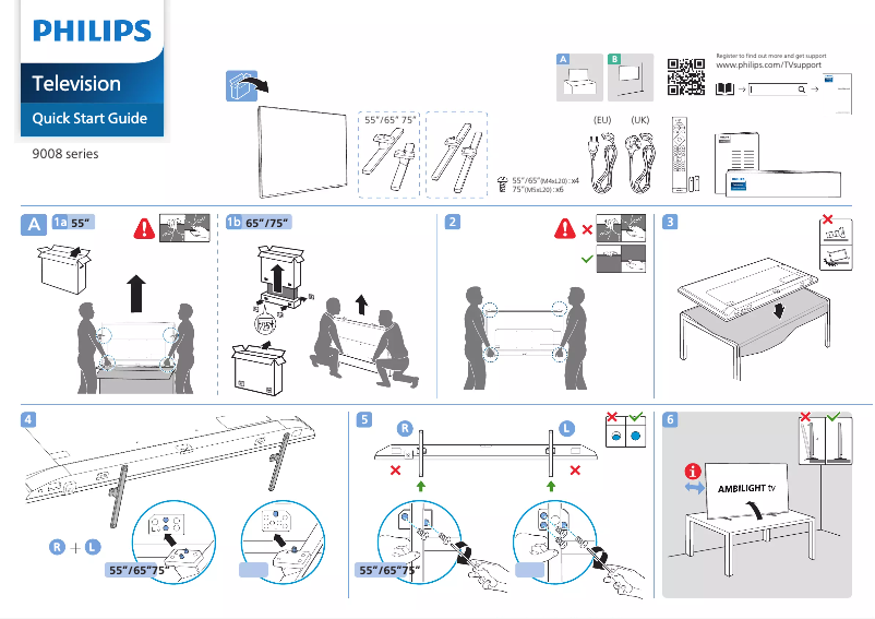 Imagen de la primera página del manual del dispositivo 65PML9008