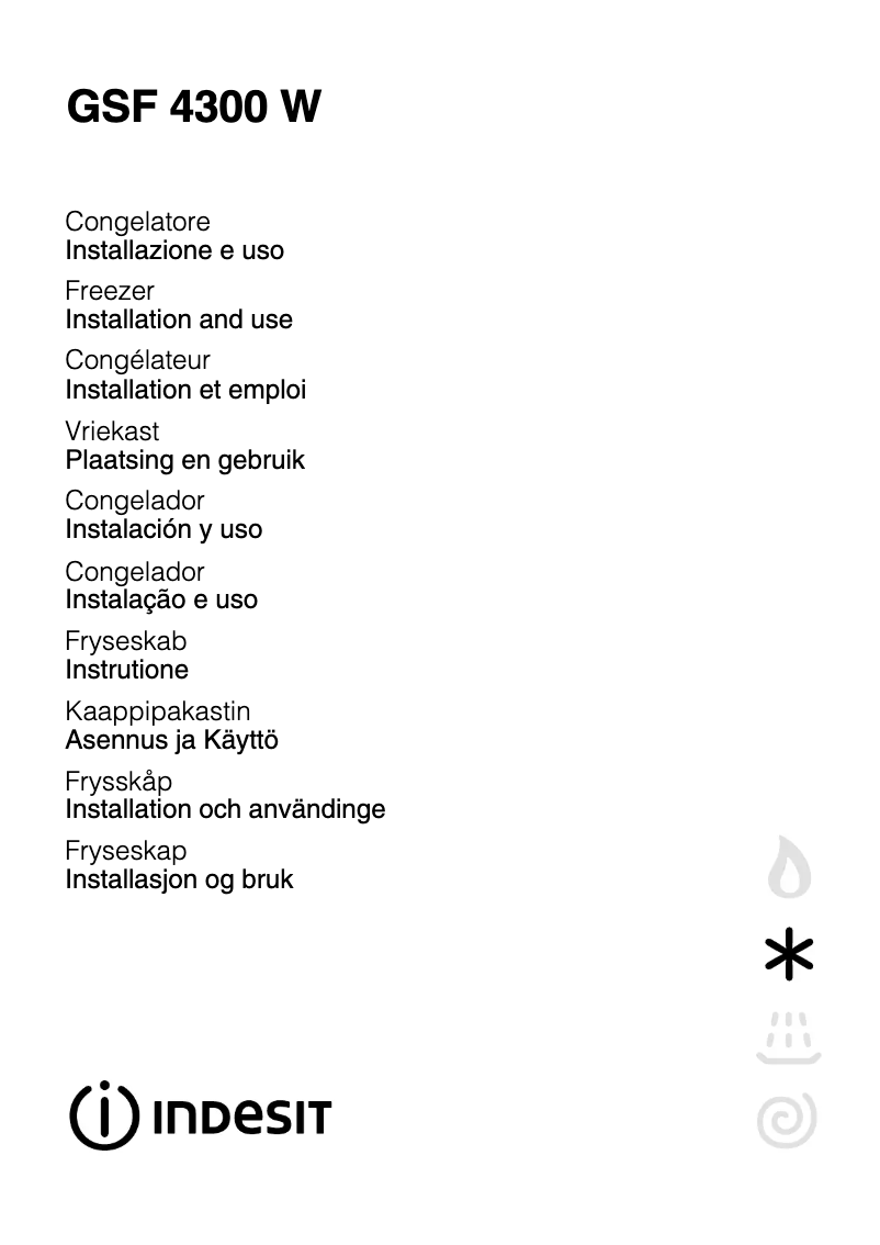 Página 1 del manual Manual de usuario Indesit GSF 4300 W