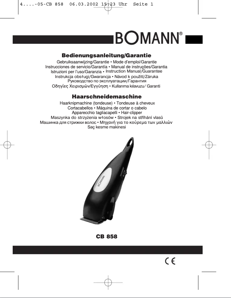 Página 1 del manual Manual de usuario Bomann CB 858