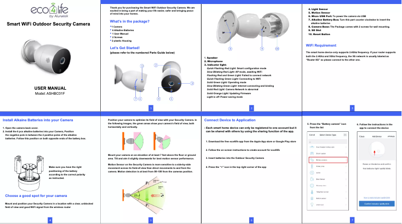 Imagen de la primera página del manual del dispositivo ASHBC01F