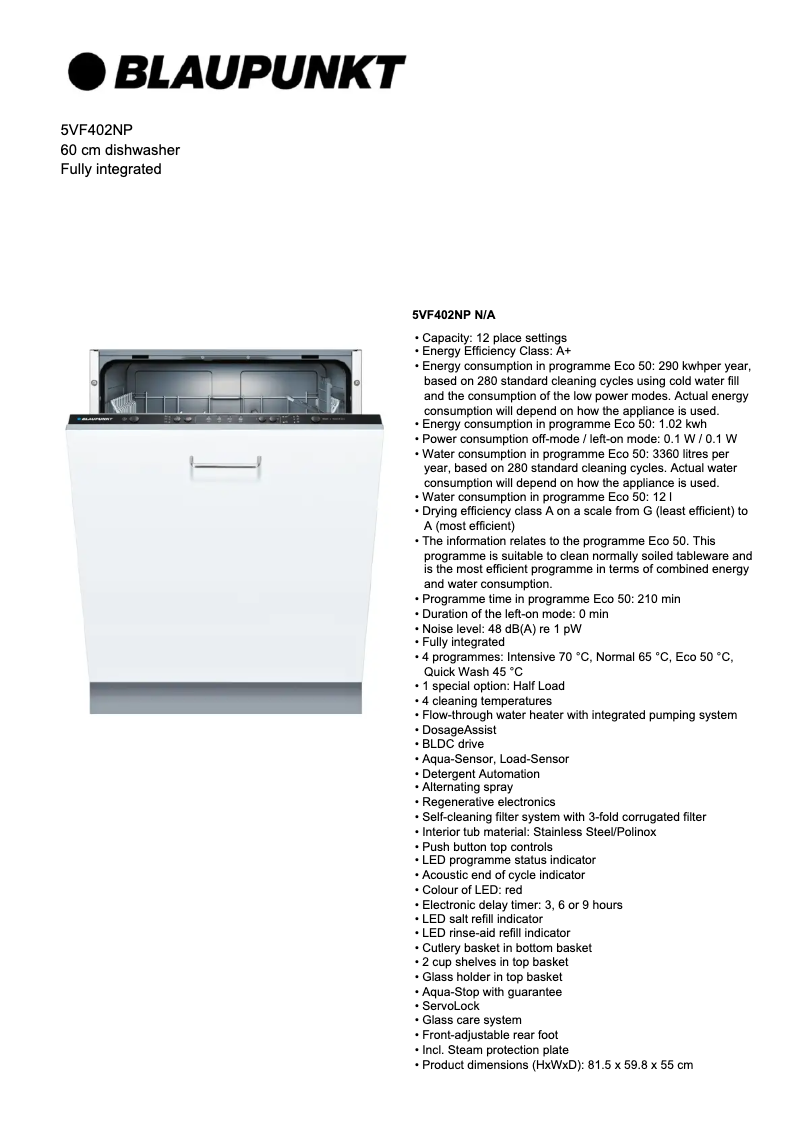 Imagen de la primera página del manual del dispositivo 5VF402NP