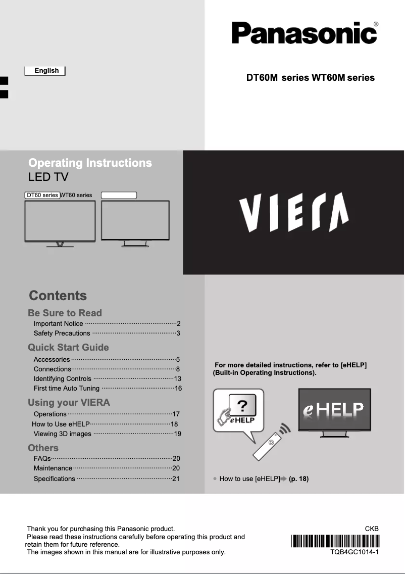 Página 1 del manual Manual de usuario Panasonic Viera TH-L55WT60M